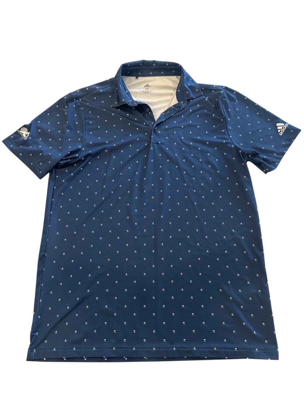 adidas Men's Dark Blue Polo with White Accents